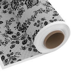 Black Lace Fabric by the Yard - Spun Polyester Poplin