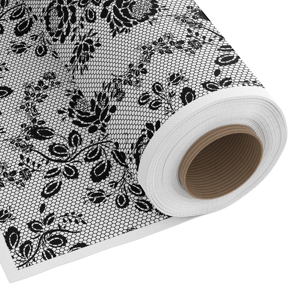 Custom Black Lace Fabric by the Yard - Spun Polyester Poplin
