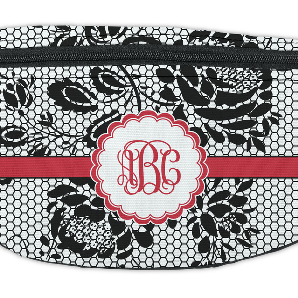 Black Lace Fanny Pack - Closeup