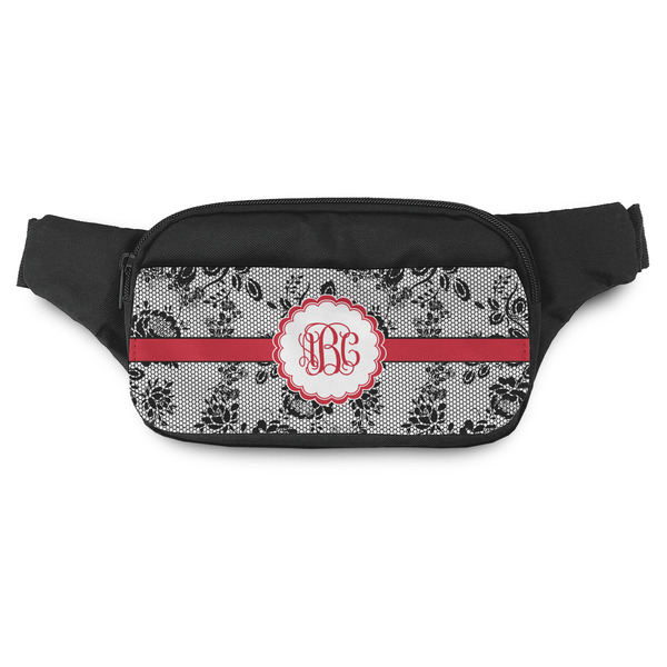 Custom Black Lace Fanny Pack - Modern Style (Personalized)