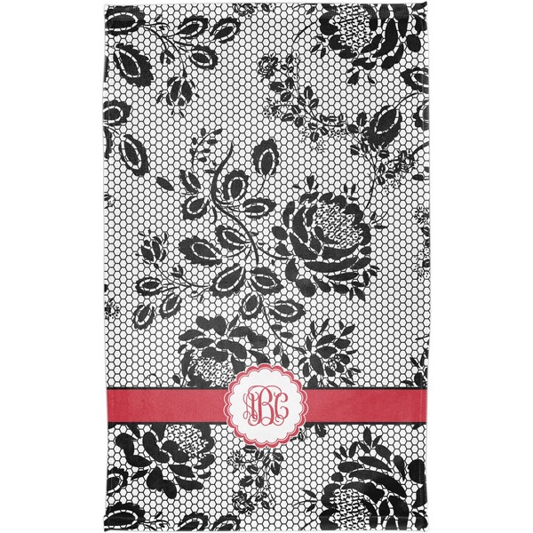 Black Lace Finger Tip Towel - Full View