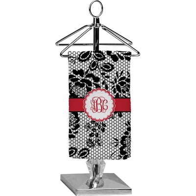 Black Lace Finger Tip Towel - Full Print (Personalized)