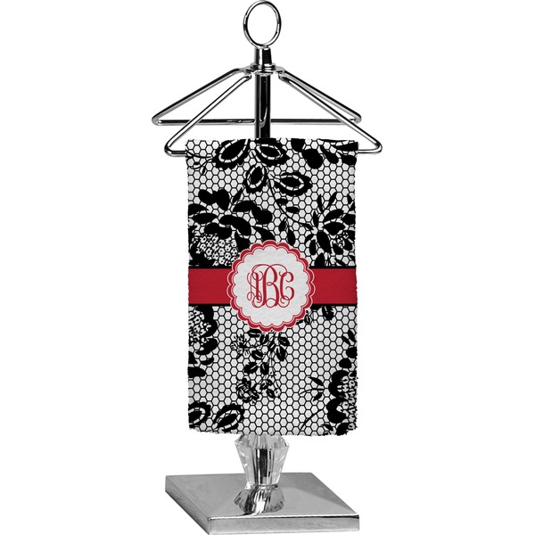 Custom Black Lace Finger Tip Towel - Full Print (Personalized)