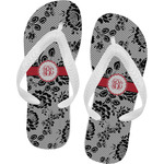 Black Lace Flip Flops - XSmall (Personalized)