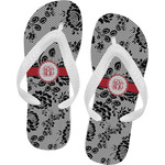 Black Lace Flip Flops (Personalized)