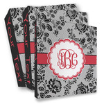 Black Lace 3 Ring Binder - Full Wrap (Personalized)