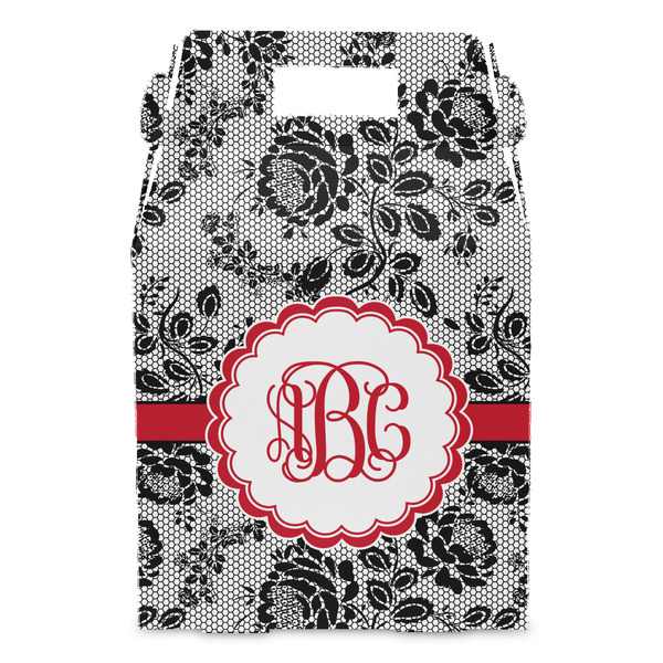 Black Lace Gable Favor Box - Front