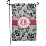 Black Lace Small Garden Flag - Double Sided w/ Monograms