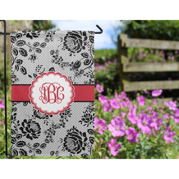 Black Lace Garden Flag - Outside In Flowers