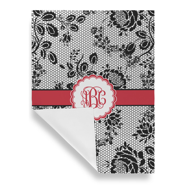 Black Lace Garden Flags - Large - Single Sided - FRONT FOLDED