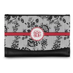 Black Lace Genuine Leather Women's Wallet - Small (Personalized)
