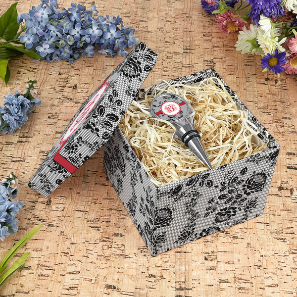 Black Lace Gift Boxes with Lid - Canvas Wrapped - Medium - In Context