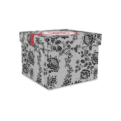 Black Lace Gift Box with Lid - Canvas Wrapped - Small (Personalized)