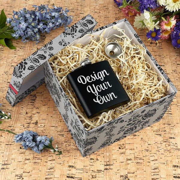 Black Lace Gift Boxes with Lid - Canvas Wrapped - X-Large - In Context