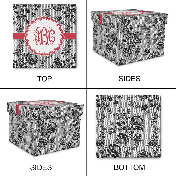 Black Lace Gift Boxes with Lid - Canvas Wrapped - XX-Large - Approval