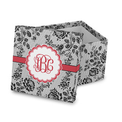 Black Lace Gift Box with Lid - Canvas Wrapped (Personalized)