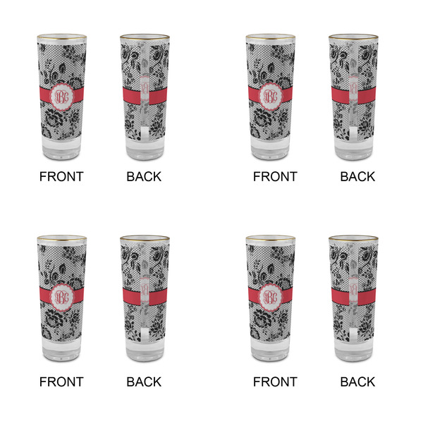 Black Lace Glass Shot Glass - 2 oz - Set of 4 - APPROVAL