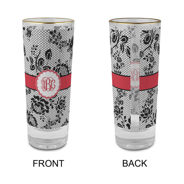 Black Lace Glass Shot Glass - 2 oz - Single - APPROVAL
