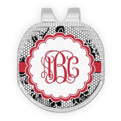 Black Lace Golf Ball Marker - Hat Clip - Silver