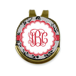 Black Lace Golf Ball Marker - Hat Clip - Gold