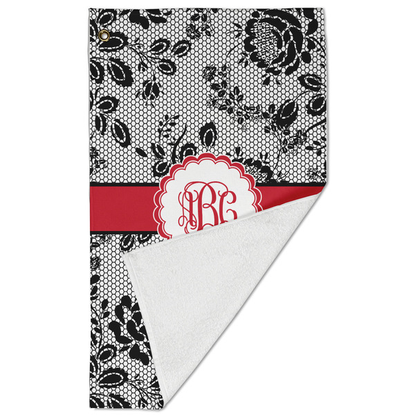Black Lace Golf Towel - Folded (Large)
