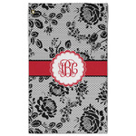 Black Lace Golf Towel - Poly-Cotton Blend w/ Monograms