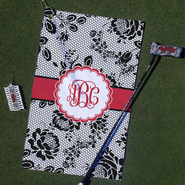 Custom Black Lace Golf Towel Gift Set (Personalized)