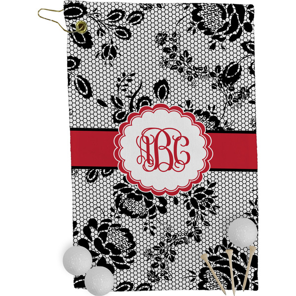 Black Lace Golf Towel (Personalized)