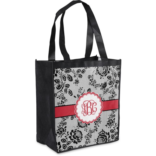 Custom Black Lace Grocery Bag (Personalized)