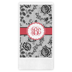 Black Lace Guest Napkins - Full Color - Embossed Edge (Personalized)