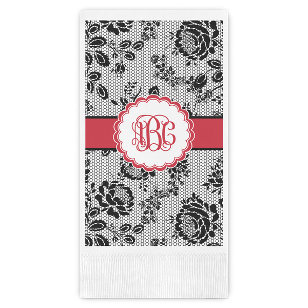 Custom Black Lace Guest Paper Towels - Full Color (Personalized)