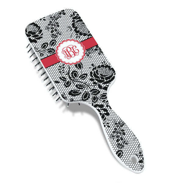Black Lace Hair Brush - Angle View