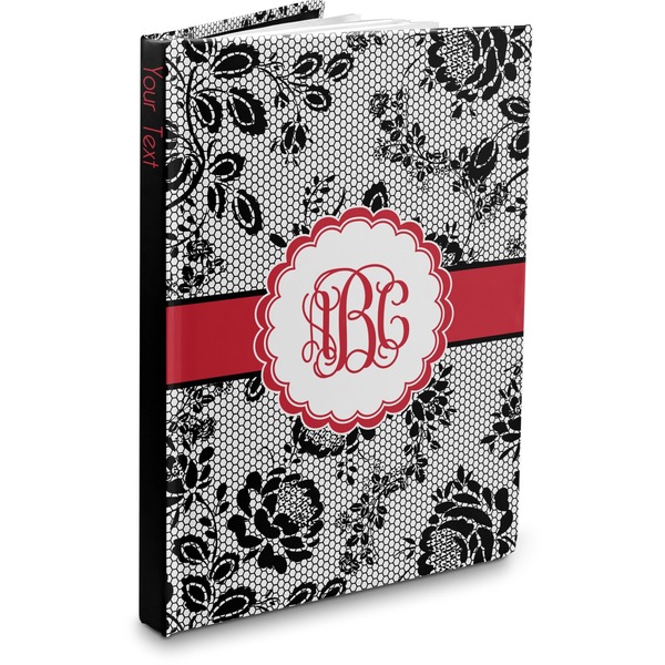 Custom Black Lace Hardbound Journal - 7.25" x 10" (Personalized)