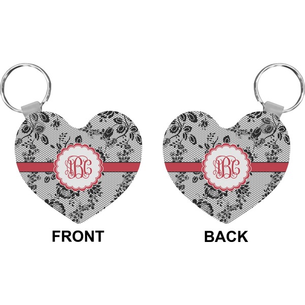 Black Lace Heart Keychain (Front + Back)
