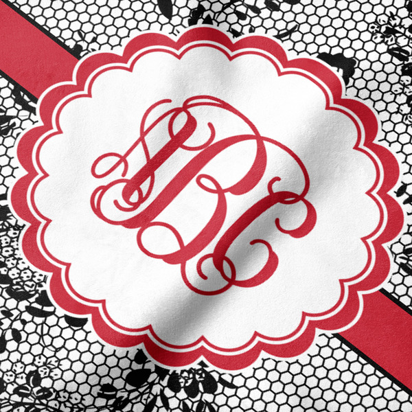 Black Lace Hooded Baby Towel- Detail Close Up