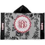 Black Lace Kids Hooded Towel (Personalized)