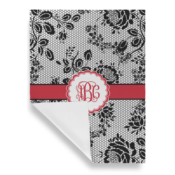 Black Lace House Flags - Single Sided - FRONT FOLDED