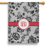 Black Lace 28" House Flag - Double Sided (Personalized)