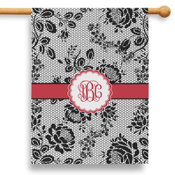 Black Lace 28" House Flag (Personalized)