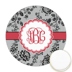 Black Lace Printed Cookie Topper - Round (Personalized)