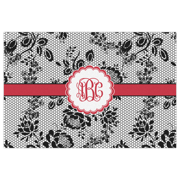 Black Lace Indoor / Outdoor Rug - 2'x3' - Front Flat