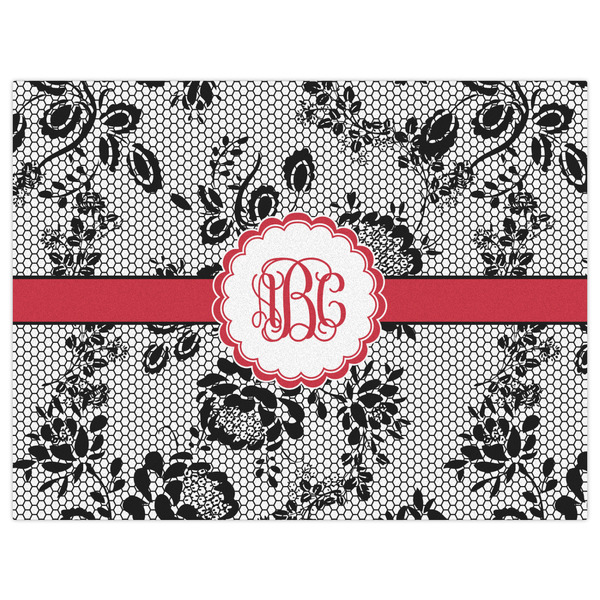 Black Lace Indoor / Outdoor Rug - 6'x8' - Front Flat