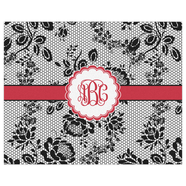 Black Lace Indoor / Outdoor Rug - 8'x10' - Front Flat