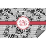 Black Lace Indoor / Outdoor Rug - 2'x3' (Personalized)
