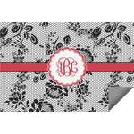 Black Lace Indoor / Outdoor Rug - 4'x6' (Personalized)