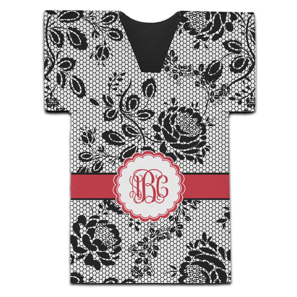 Custom Black Lace Jersey Bottle Cooler (Personalized)