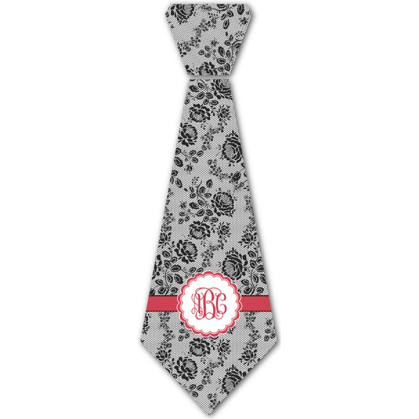 Custom Black Lace Iron On Tie - 4 Sizes w/ Monogram