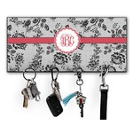 Black Lace Key Hanger w/ 4 Hooks w/ Monogram