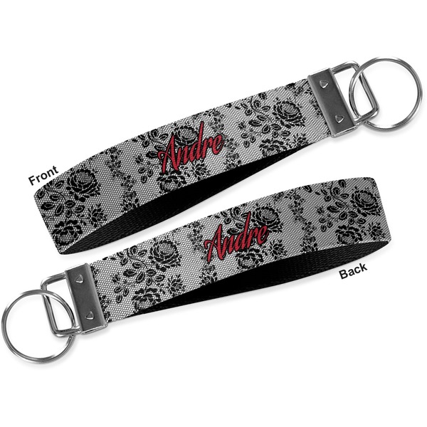 Black Lace Key-chain - Metal and Nylon - Front and Back