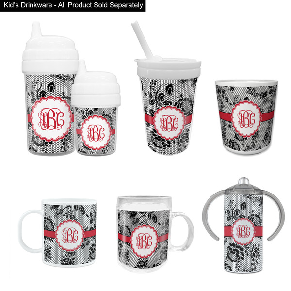 Black Lace Kid's Drinkware - Customized & Personalized